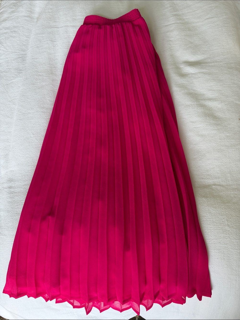 Pleated Stretch Waist Skirt a new day Fuchsia Pleated Maxi Skirt-Medium